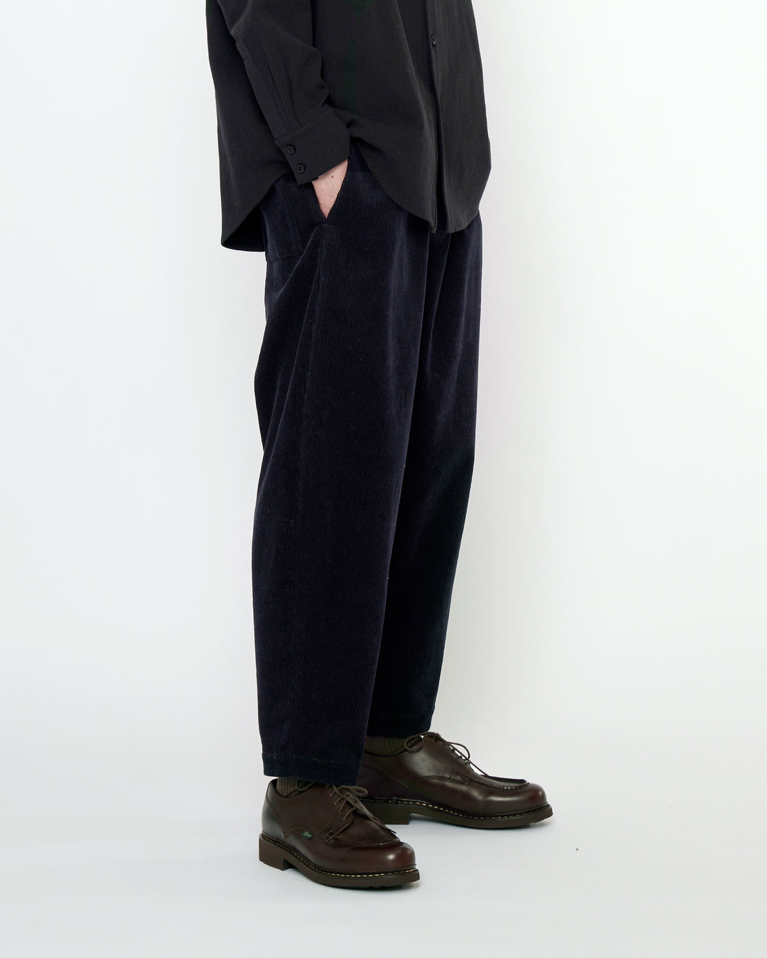 Corduroy Elastic Pull-Up Trouser - FW25 - Black