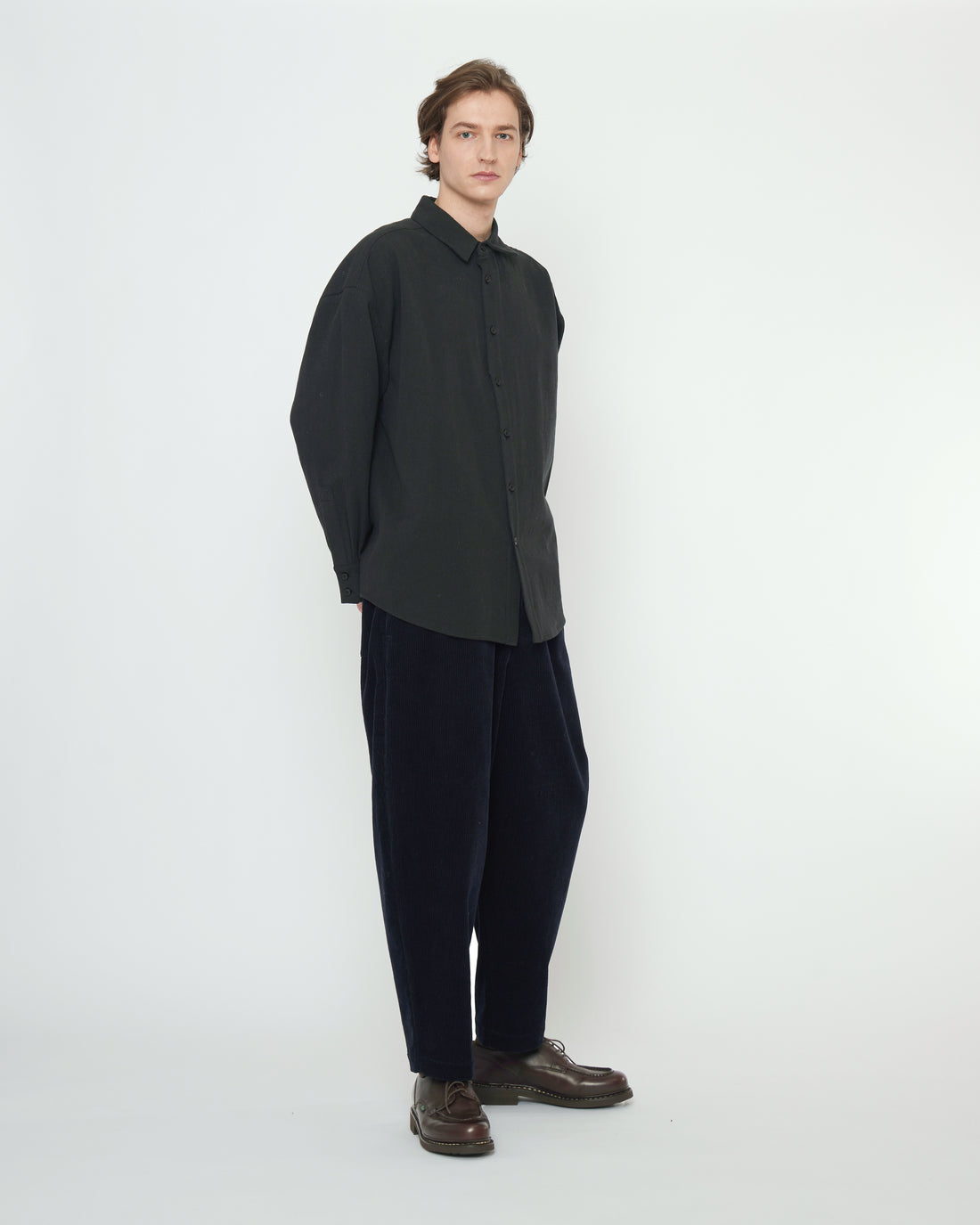 Corduroy Elastic Pull-Up Trouser - FW25 - Black