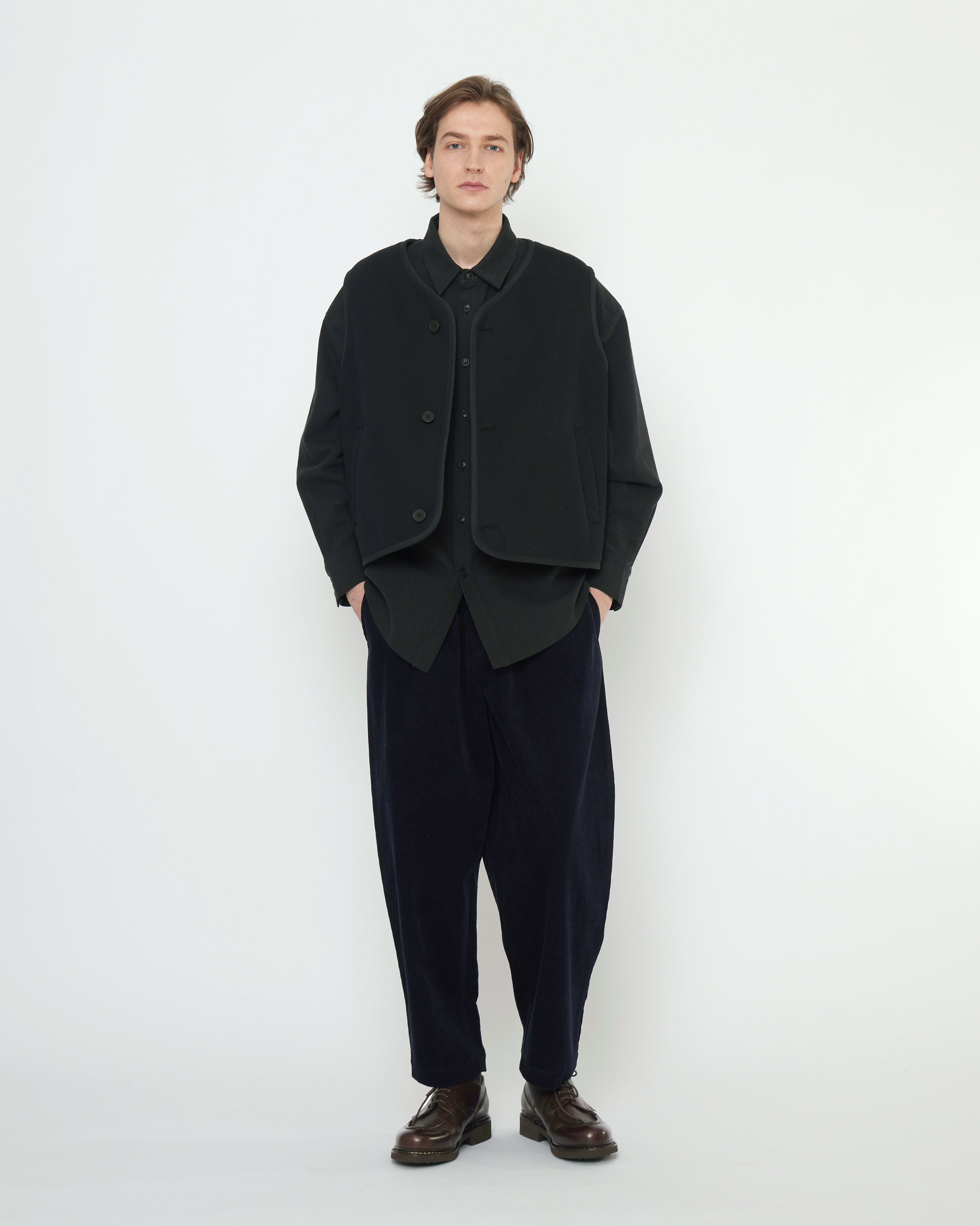 Double Faced Canvas Vest - FW25 - Black