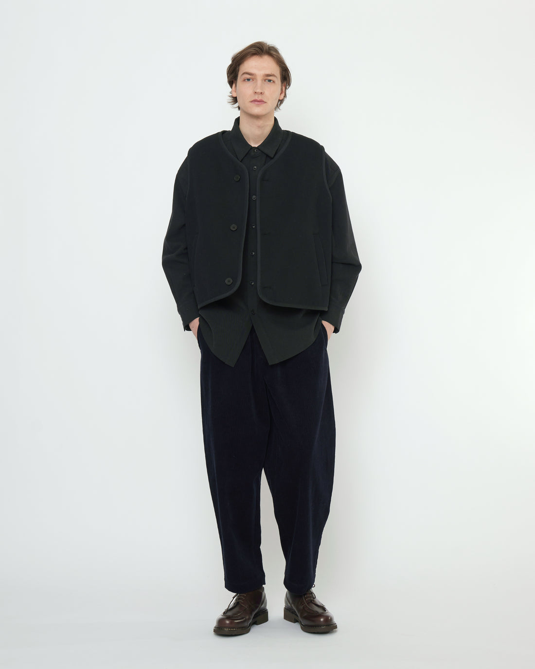 Double Faced Canvas Vest - FW25 - Black