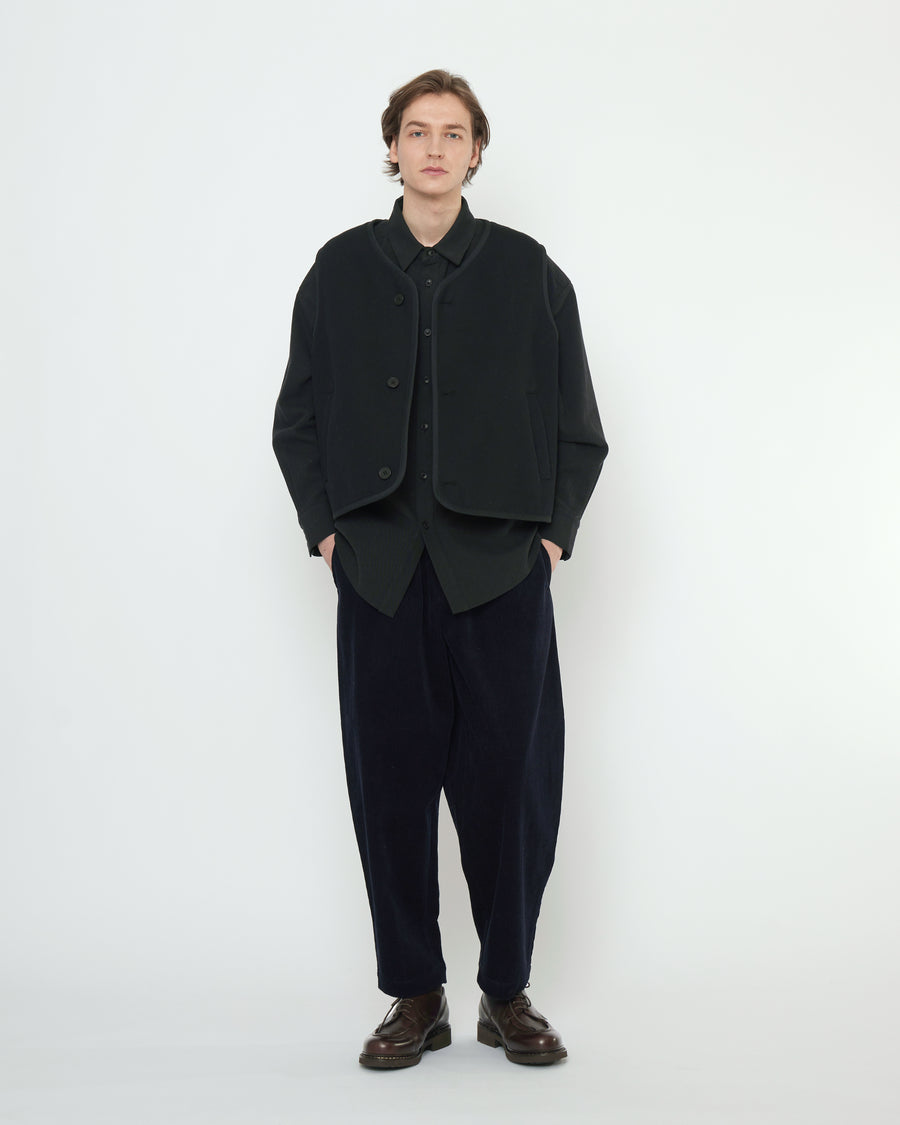 Double Faced Canvas Vest - FW25 - Black