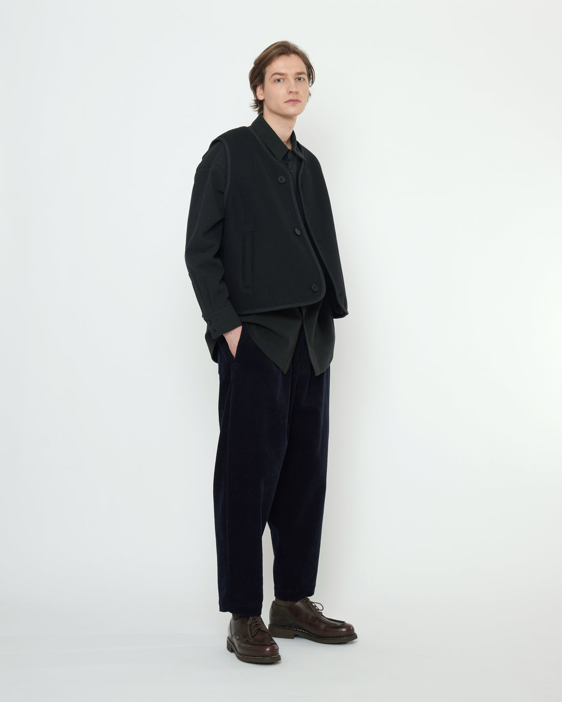 Double Faced Canvas Vest - FW25 - Black