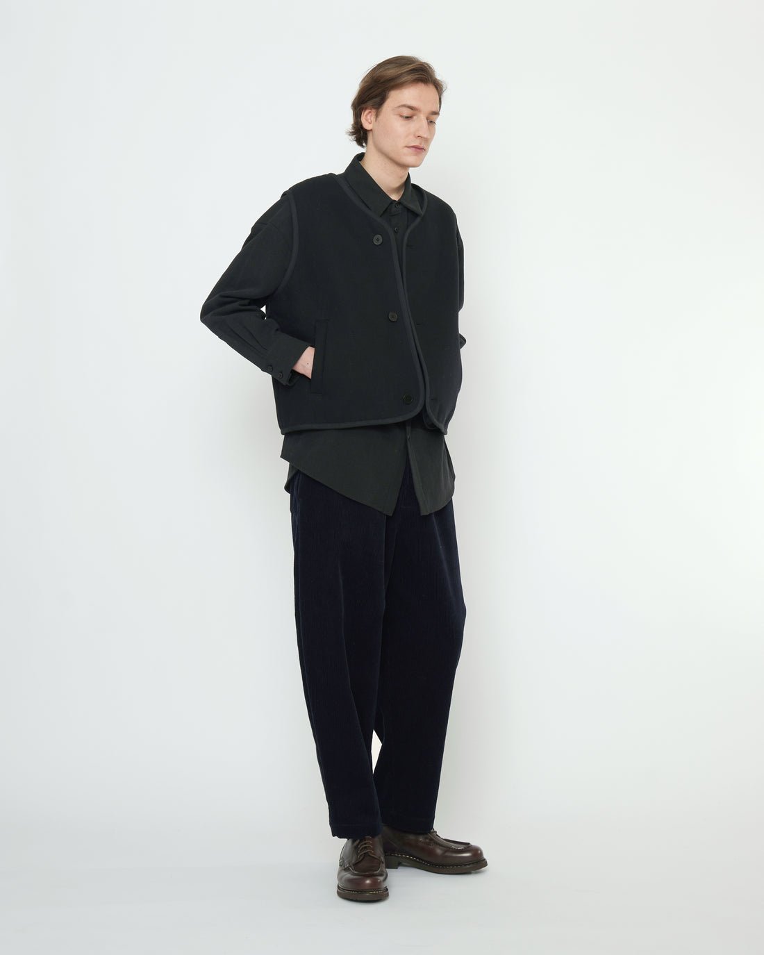 Double Faced Canvas Vest - FW25 - Black