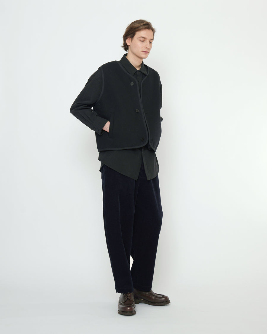 Double Faced Canvas Vest - FW25 - Black