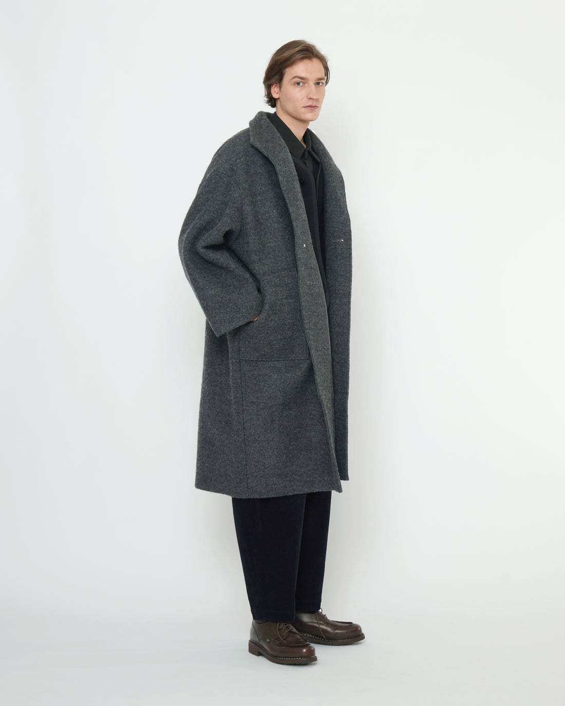 Fall Lapel Coat - FW25 - Heather Gray