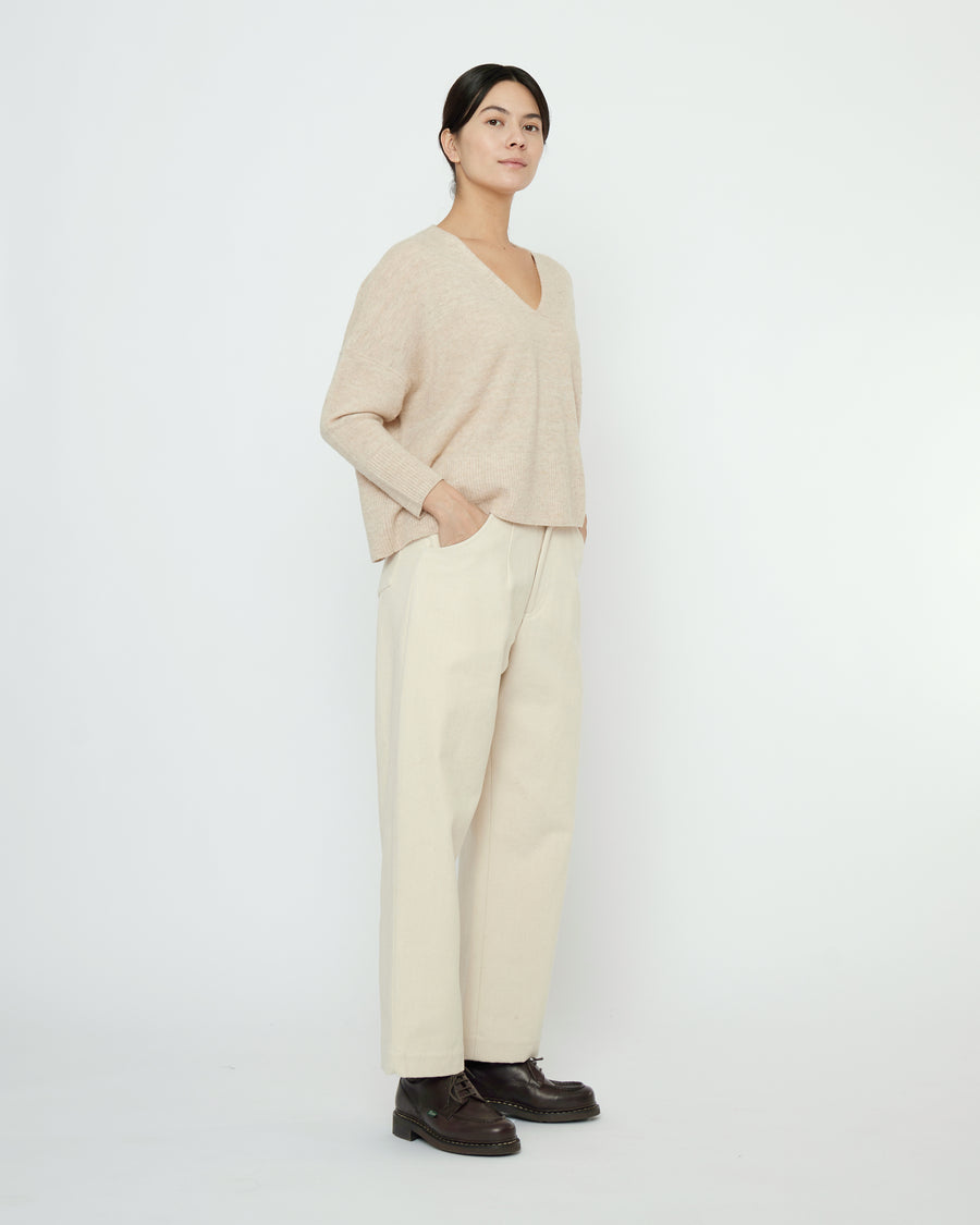 V-Neck Sweater - FW25 - Sand Beige
