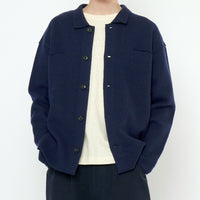 Boiled Wool Shirt Jacket - FW25 - Navy