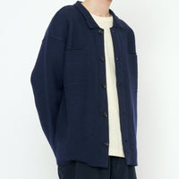 Boiled Wool Shirt Jacket - FW25 - Navy