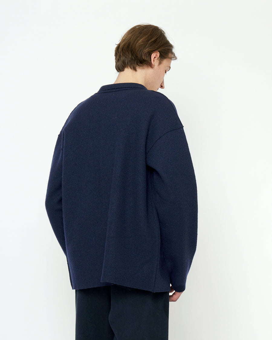 Boiled Wool Shirt Jacket - FW25 - Navy