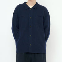 Boiled Wool Shirt Jacket - FW25 - Navy