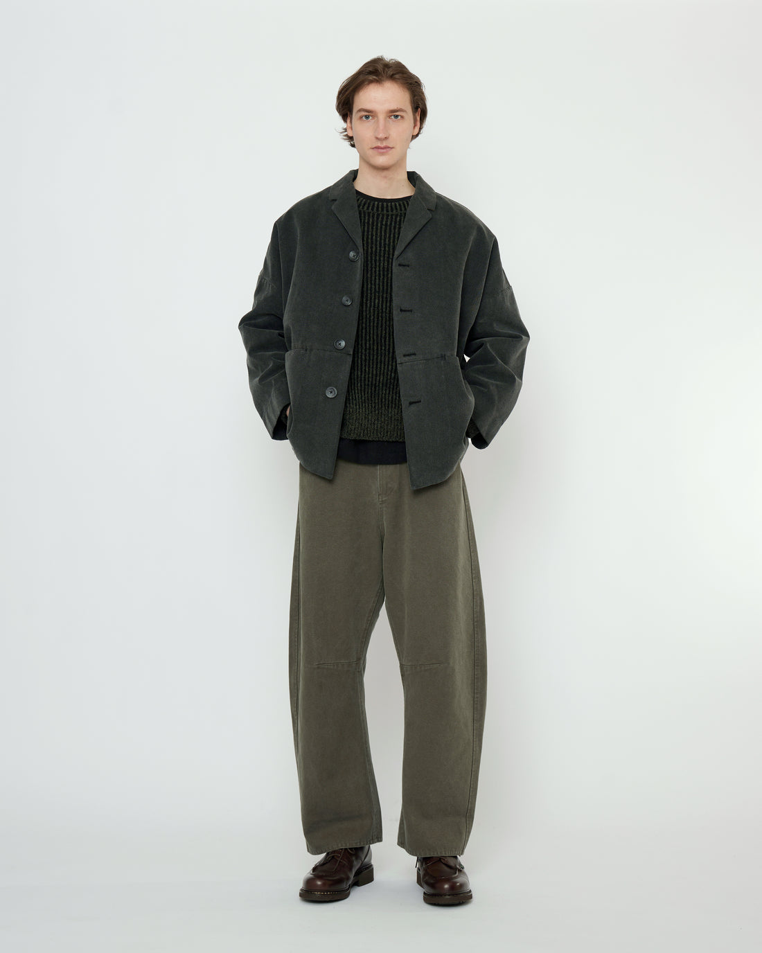 Curve Legged Work Trouser - FW25 - Washed Olive