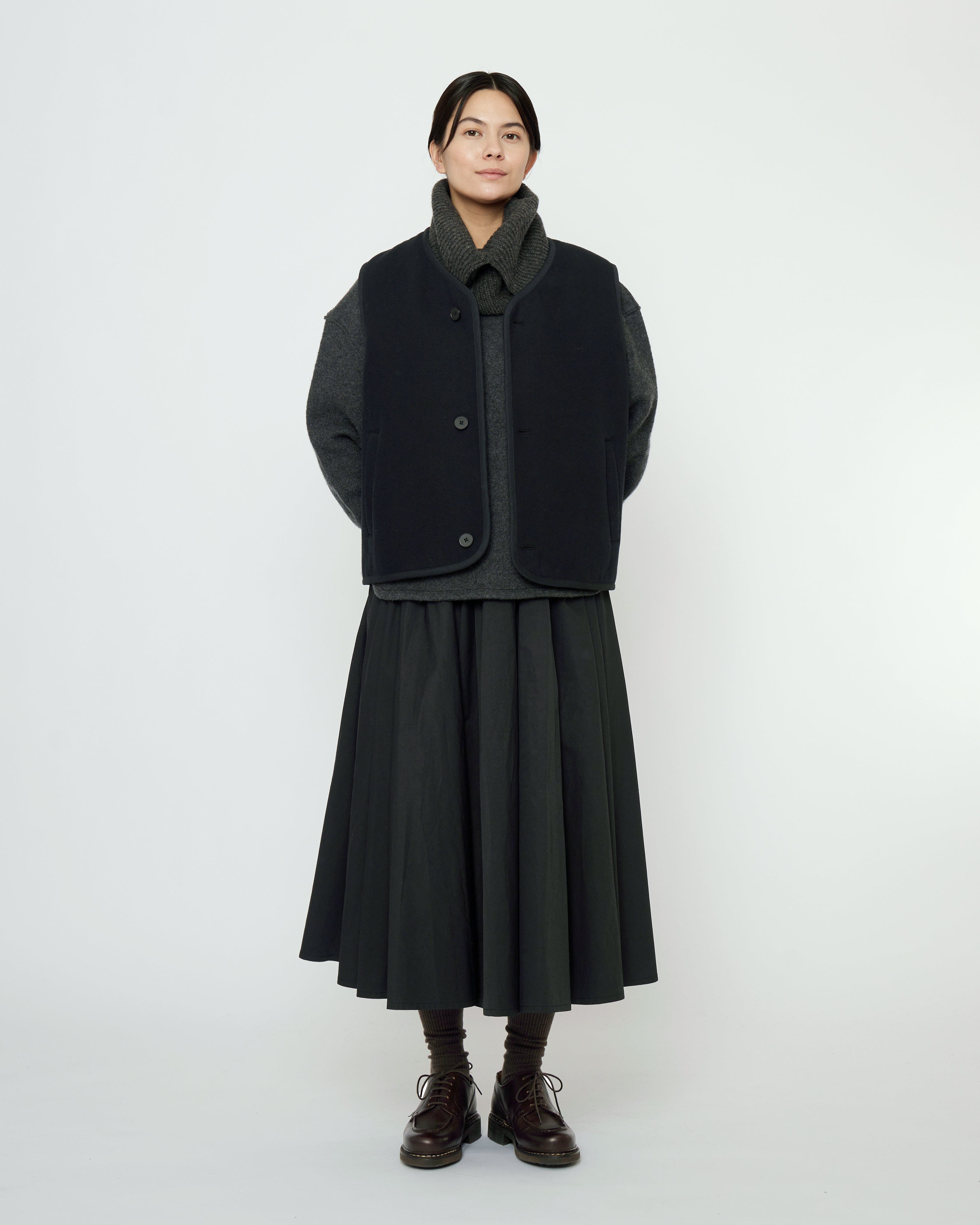 Double Faced Canvas Vest - FW25 - Black
