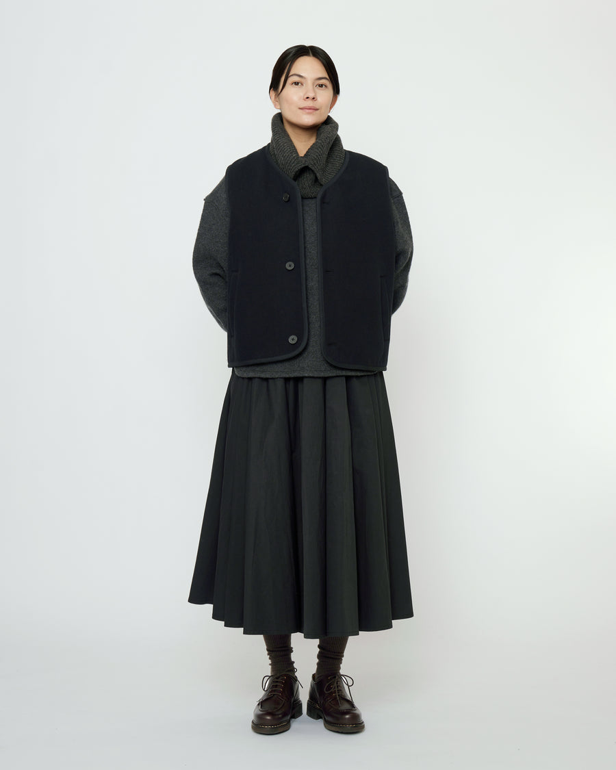 Double Faced Canvas Vest - FW25 - Black
