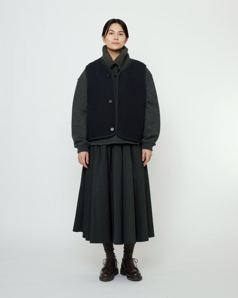 Double Faced Canvas Vest - FW25 - Black