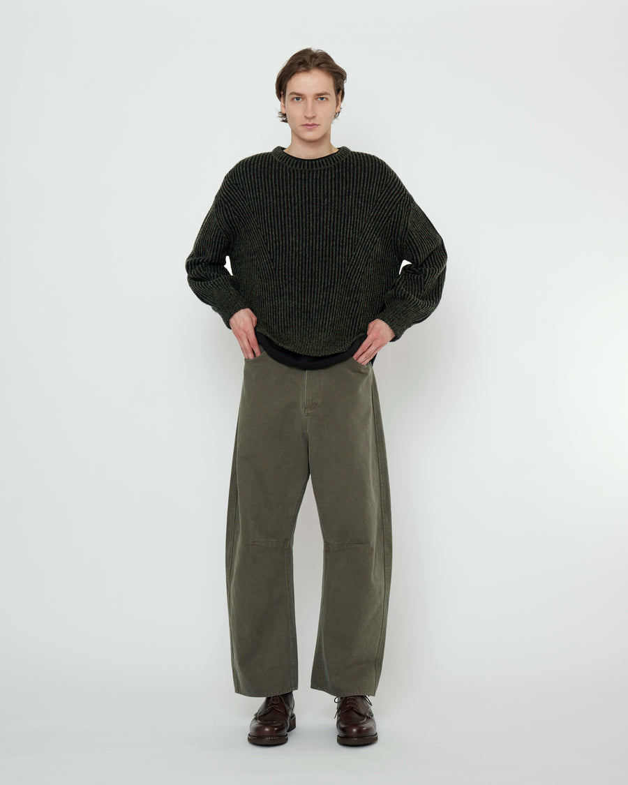 Striped Poet Sweater - FW25 - Gray Black