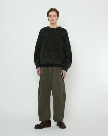 Striped Poet Sweater - FW25 - Gray Black