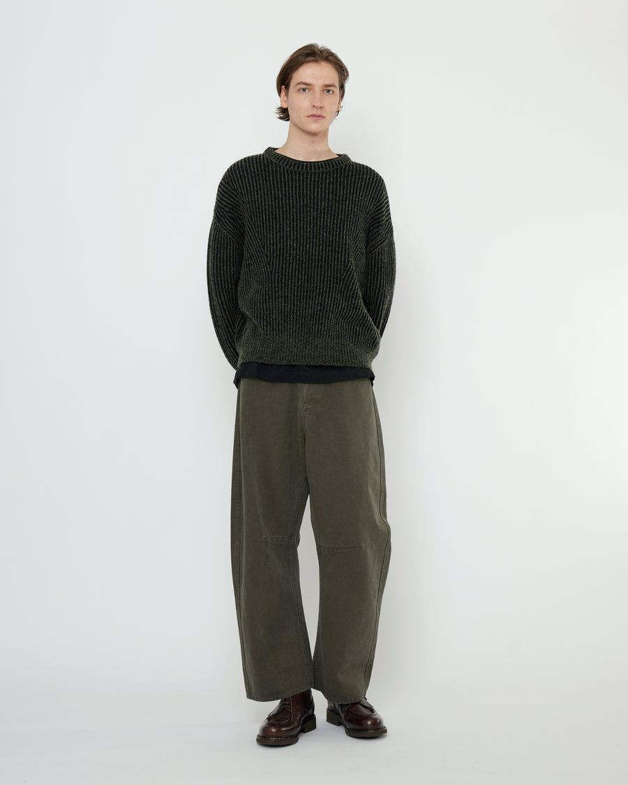 Striped Poet Sweater - FW25 - Gray Black