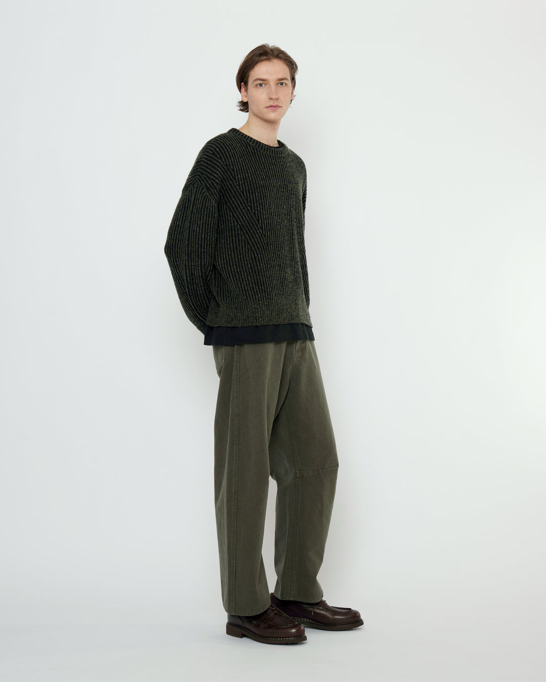Striped Poet Sweater - FW25 - Gray Black