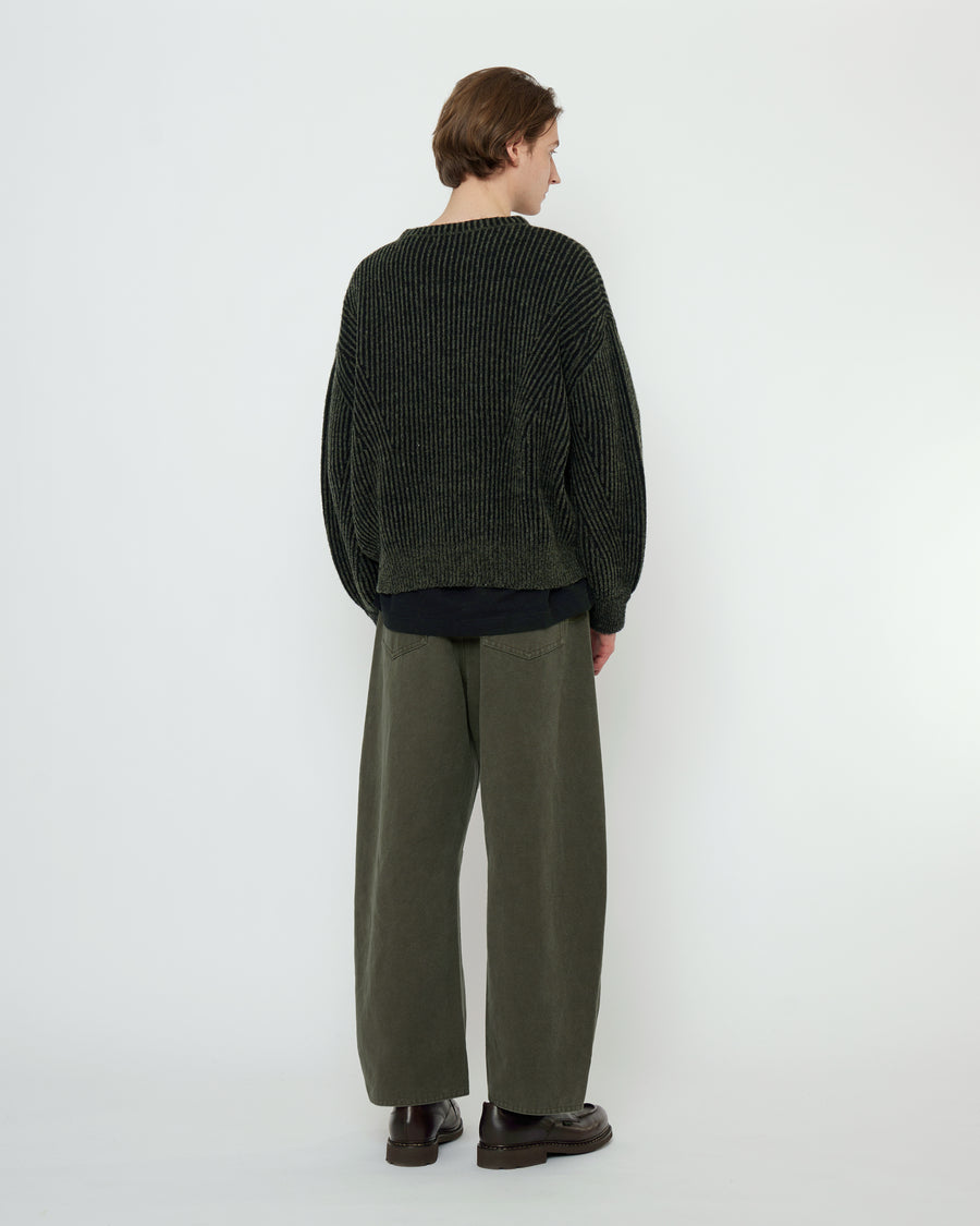 Striped Poet Sweater - FW25 - Gray Black