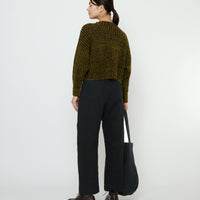 Striped Ribbed Mockneck - FW25 - Topaz Black