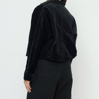 Corduroy 3/4 Cropped Shirt Jacket - FW25 - Black