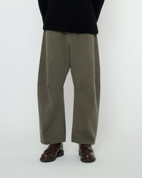 greenclothing 25-26 WORK Vol.2 パンツ Curve Legged Work Trouser - FW25 - Washed Olive – 7115 by Szeki