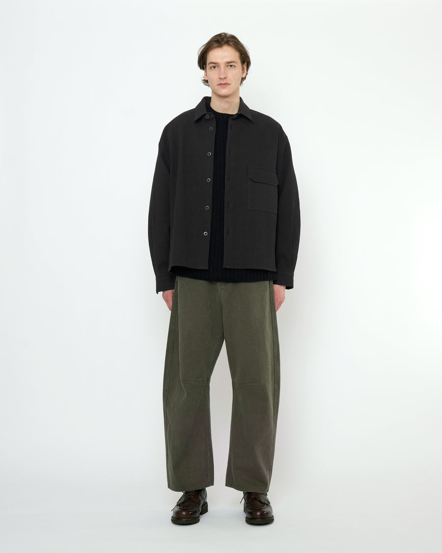 Textured Flat Hem Shirt - FW25 - Black