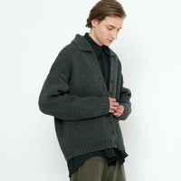 Chunky Collared Cardigan - FW25 - Gray