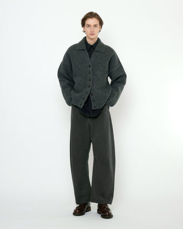Chunky Collared Cardigan - FW25 - Gray