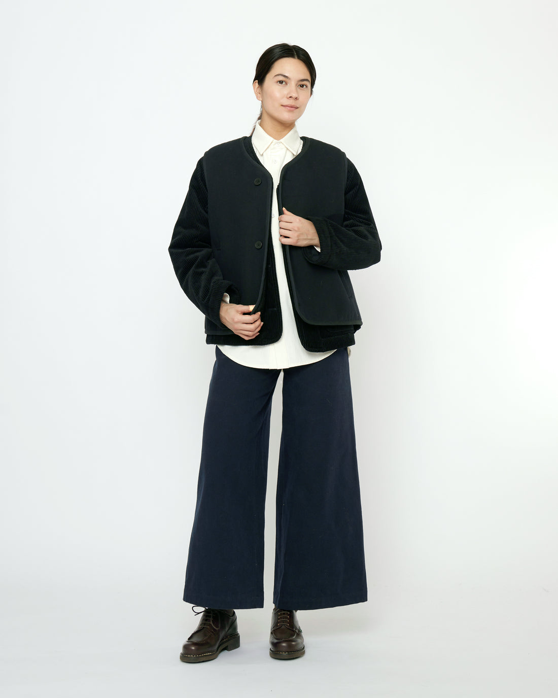 Double Faced Canvas Vest - FW25 - Black