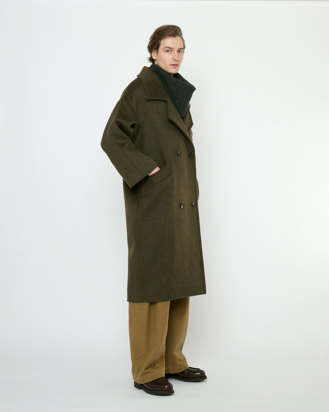 Oversized Wool Coat - FW25 - Deep Olive