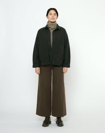Signature Panel Pockets Shirt Jacket - Textured Edition - Black