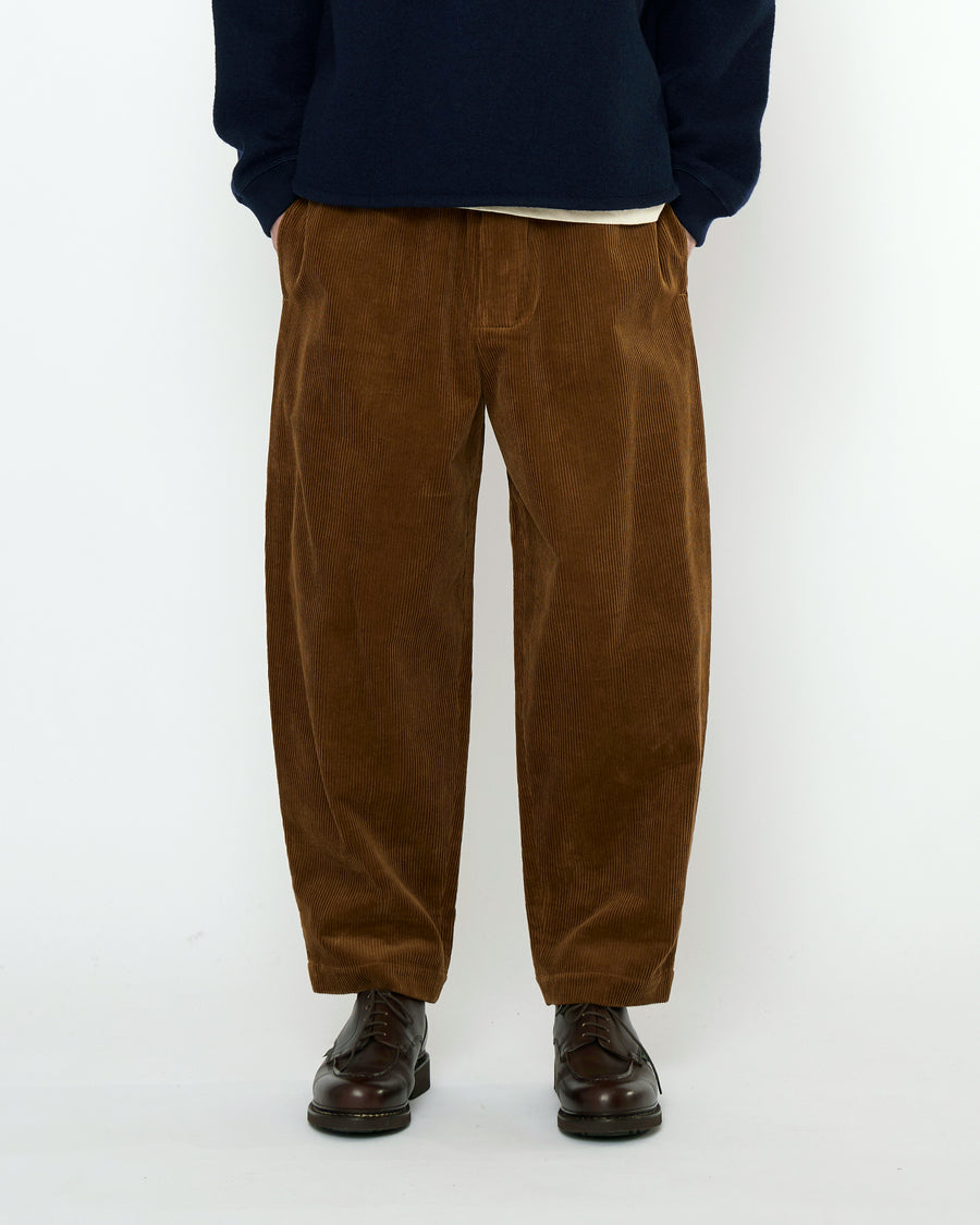 Corduroy Elastic Pull-Up Trouser - FW25 - Sepia Brown