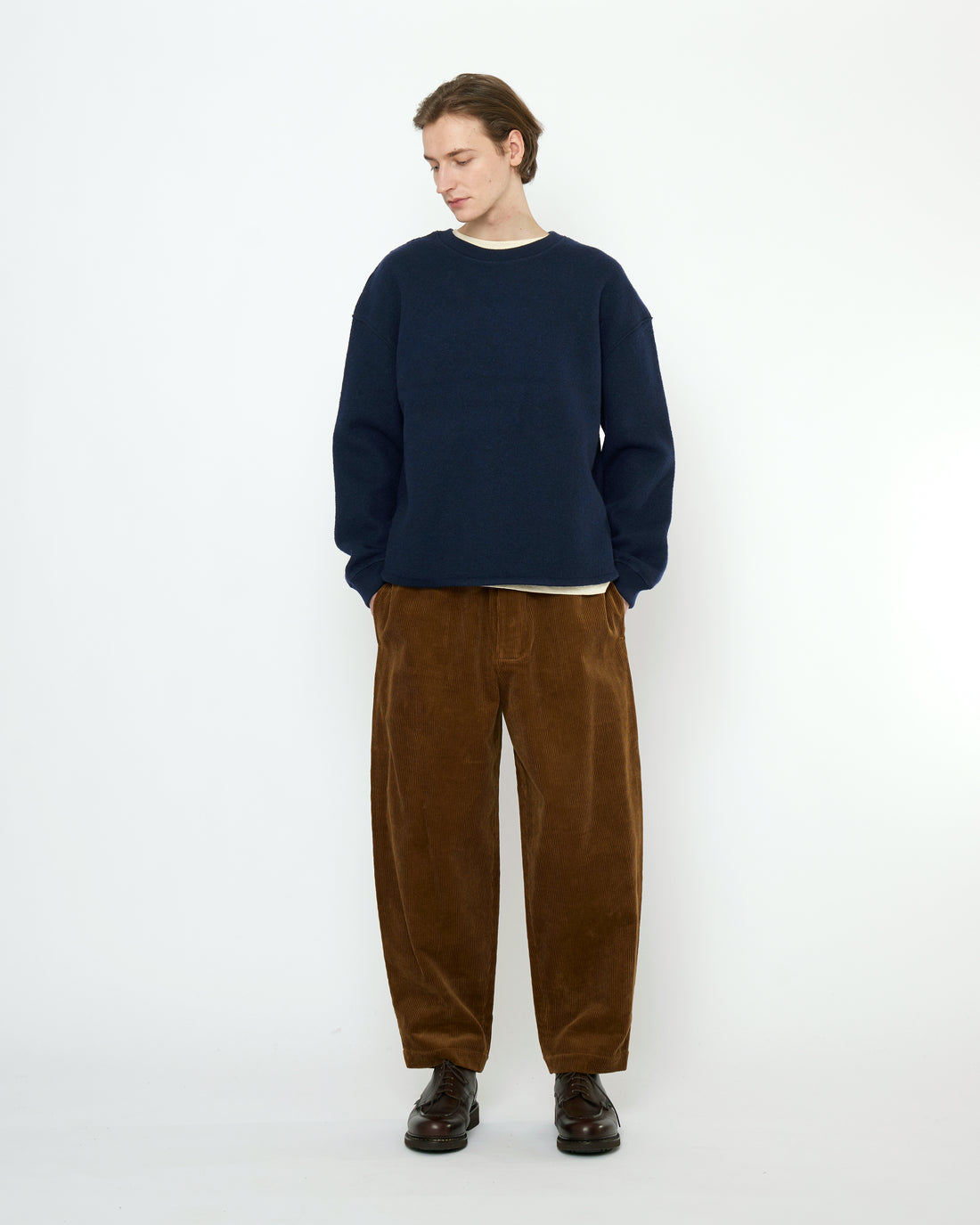 Corduroy Elastic Pull-Up Trouser - FW25 - Sepia Brown