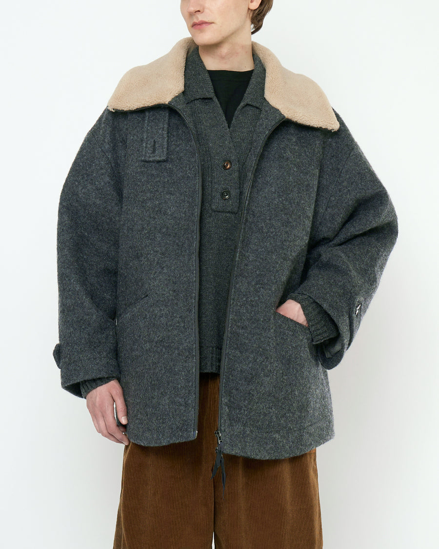 Blouson Short Coat - FW25 - Heather Gray
