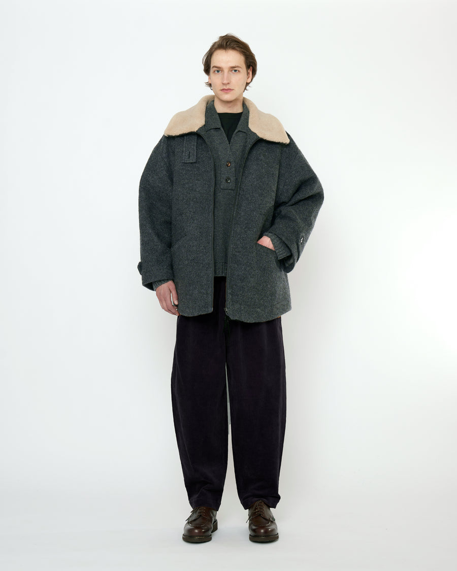 Blouson Short Coat - FW25 - Heather Gray