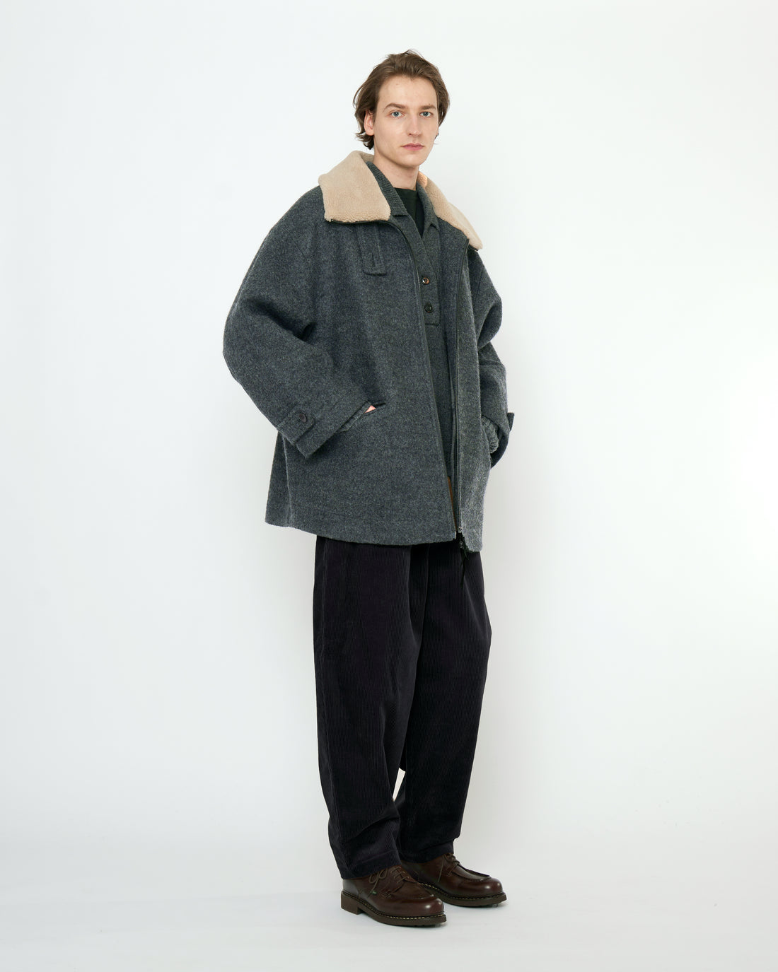 Blouson Short Coat - FW25 - Heather Gray
