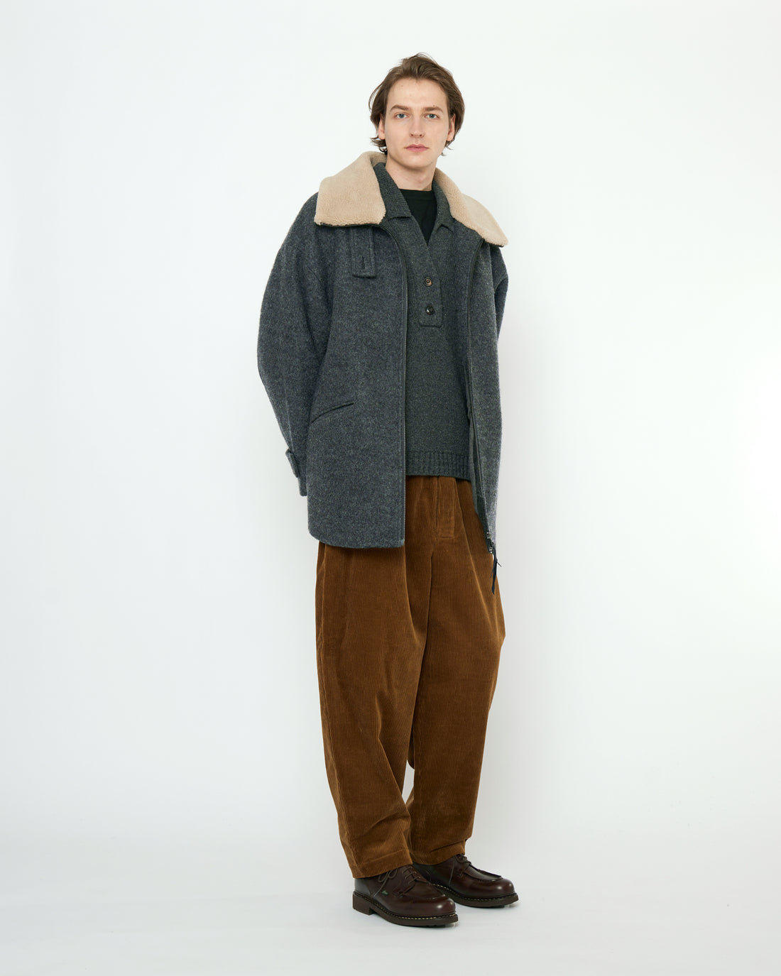 Blouson Short Coat - FW25 - Heather Gray