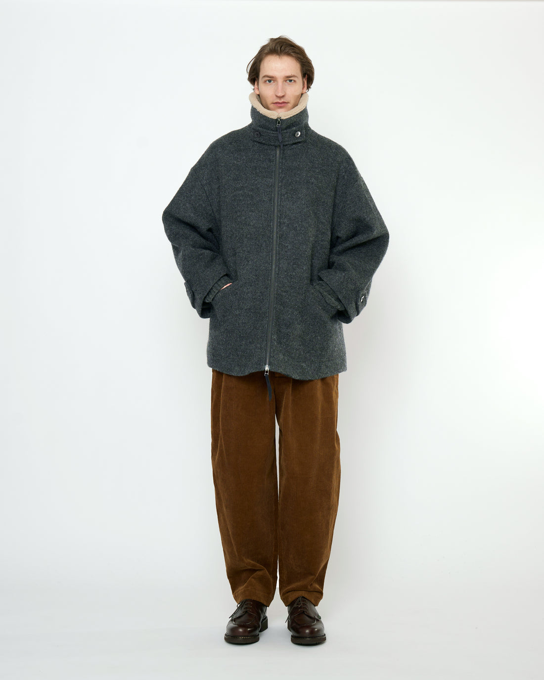 Blouson Short Coat - FW25 - Heather Gray
