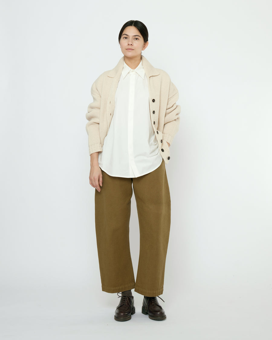 Chunky Collared Cardigan - FW25 - Antique White