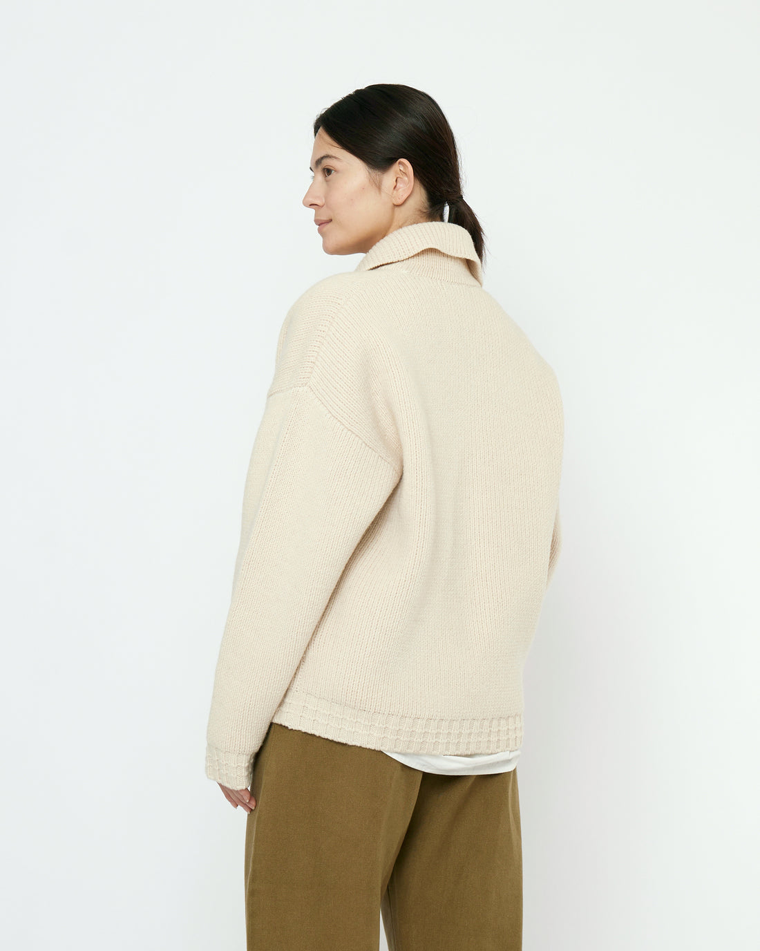 Chunky Collared Cardigan - FW25 - Antique White
