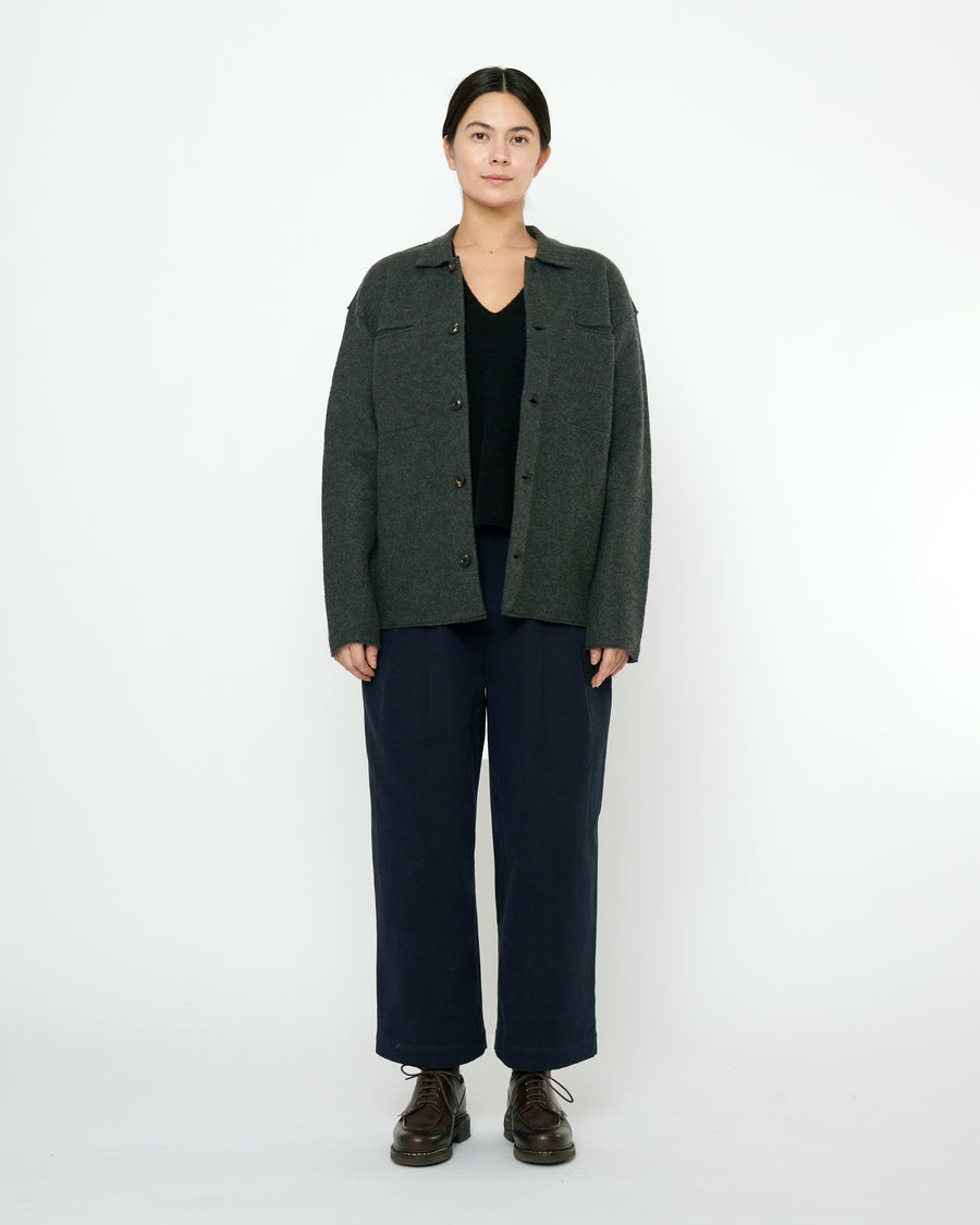 Boiled Wool Shirt Jacket - FW25 - Charcoal