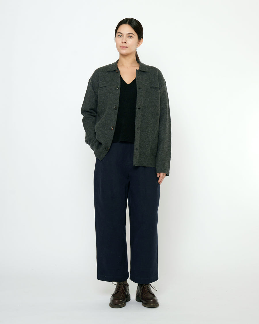 Boiled Wool Shirt Jacket - FW25 - Charcoal