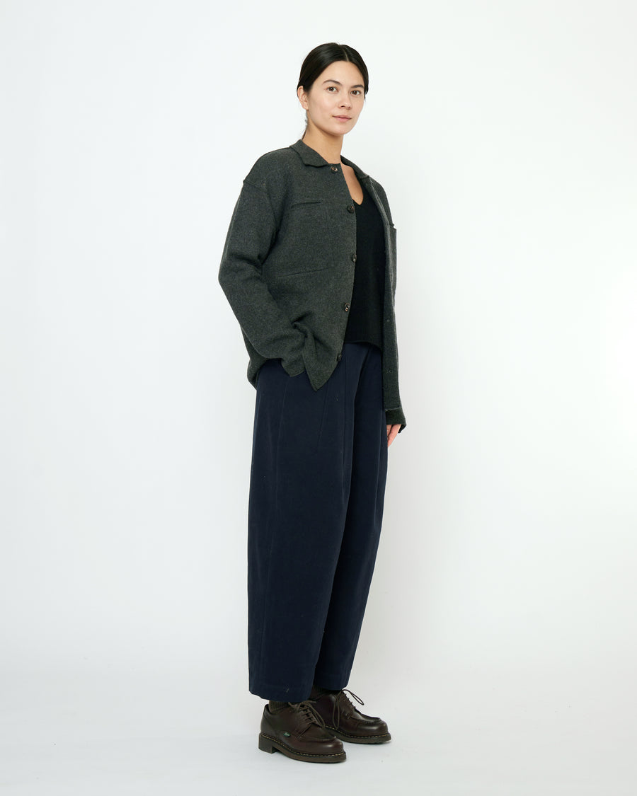 Boiled Wool Shirt Jacket - FW25 - Charcoal