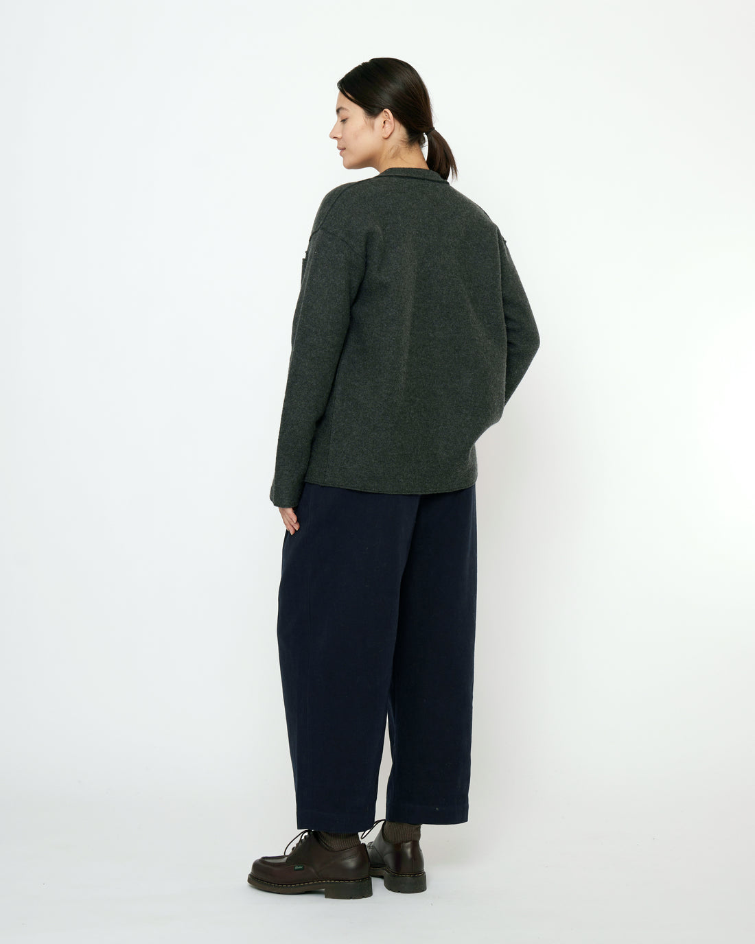 Boiled Wool Shirt Jacket - FW25 - Charcoal