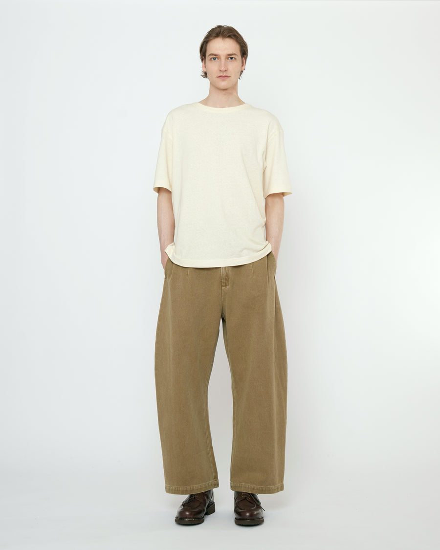 Tailored Curve Legged Trouser - SS25 - Washed Kelp