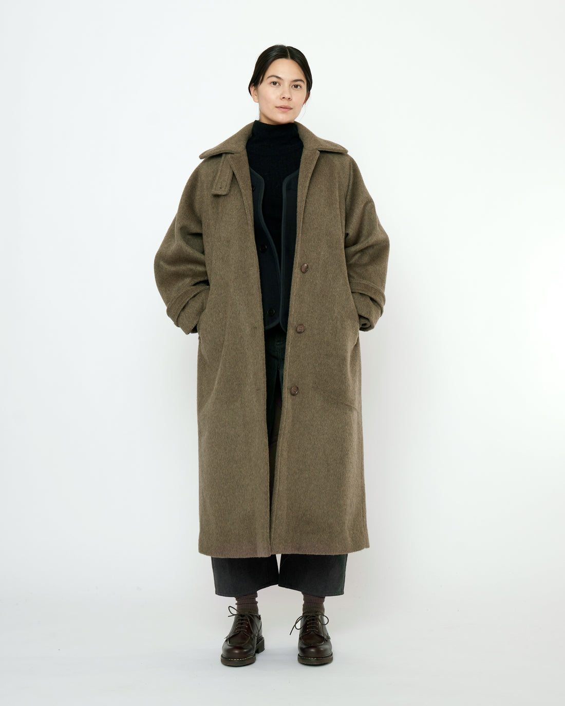Balmacaan Coat - FW25 - Olive Gray