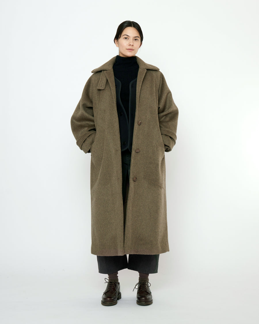 Balmacaan Coat - FW25 - Olive Gray