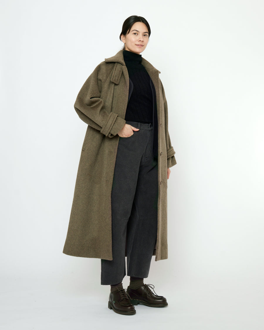 Balmacaan Coat - FW25 - Olive Gray