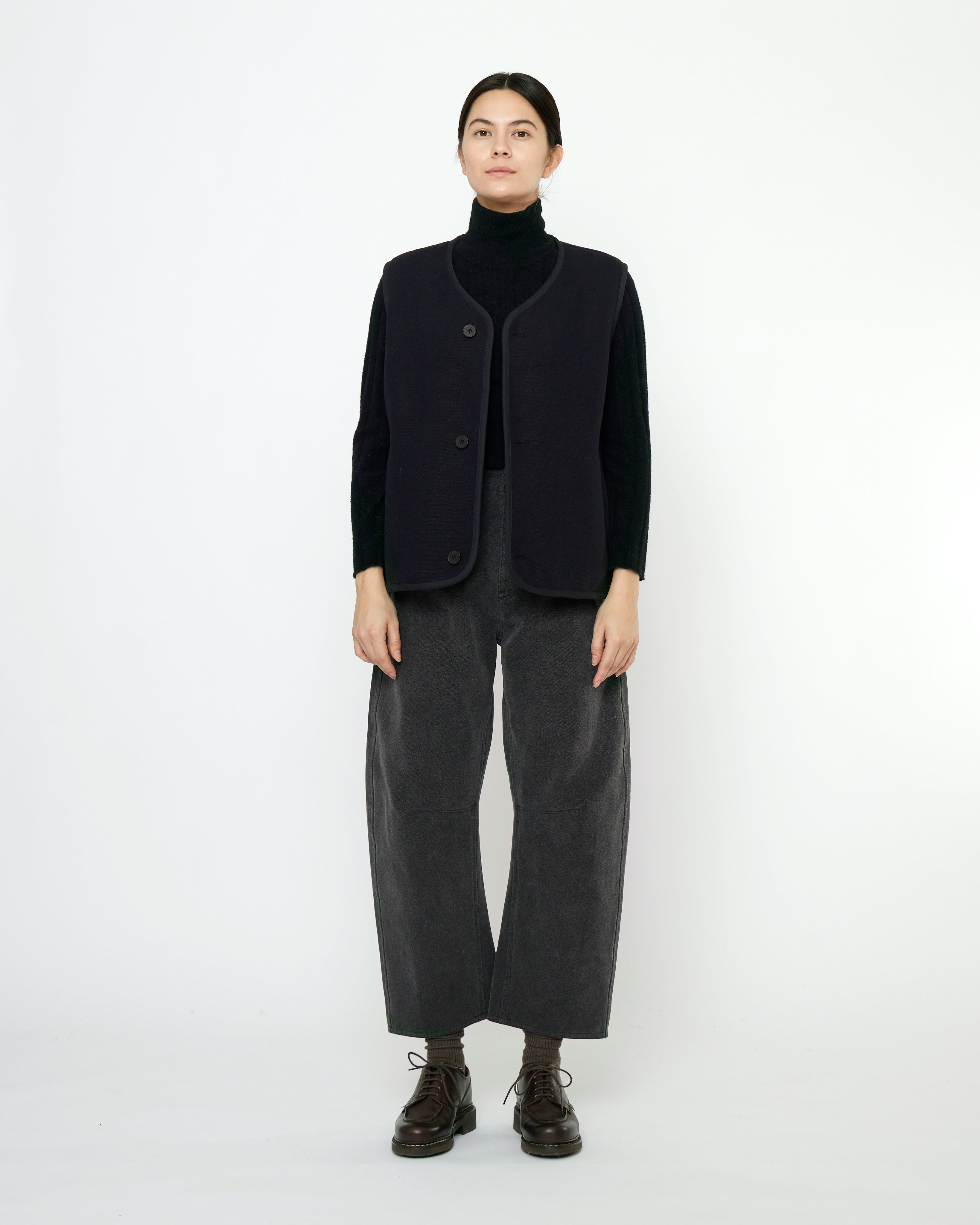 Double Faced Canvas Vest - FW25 - Black